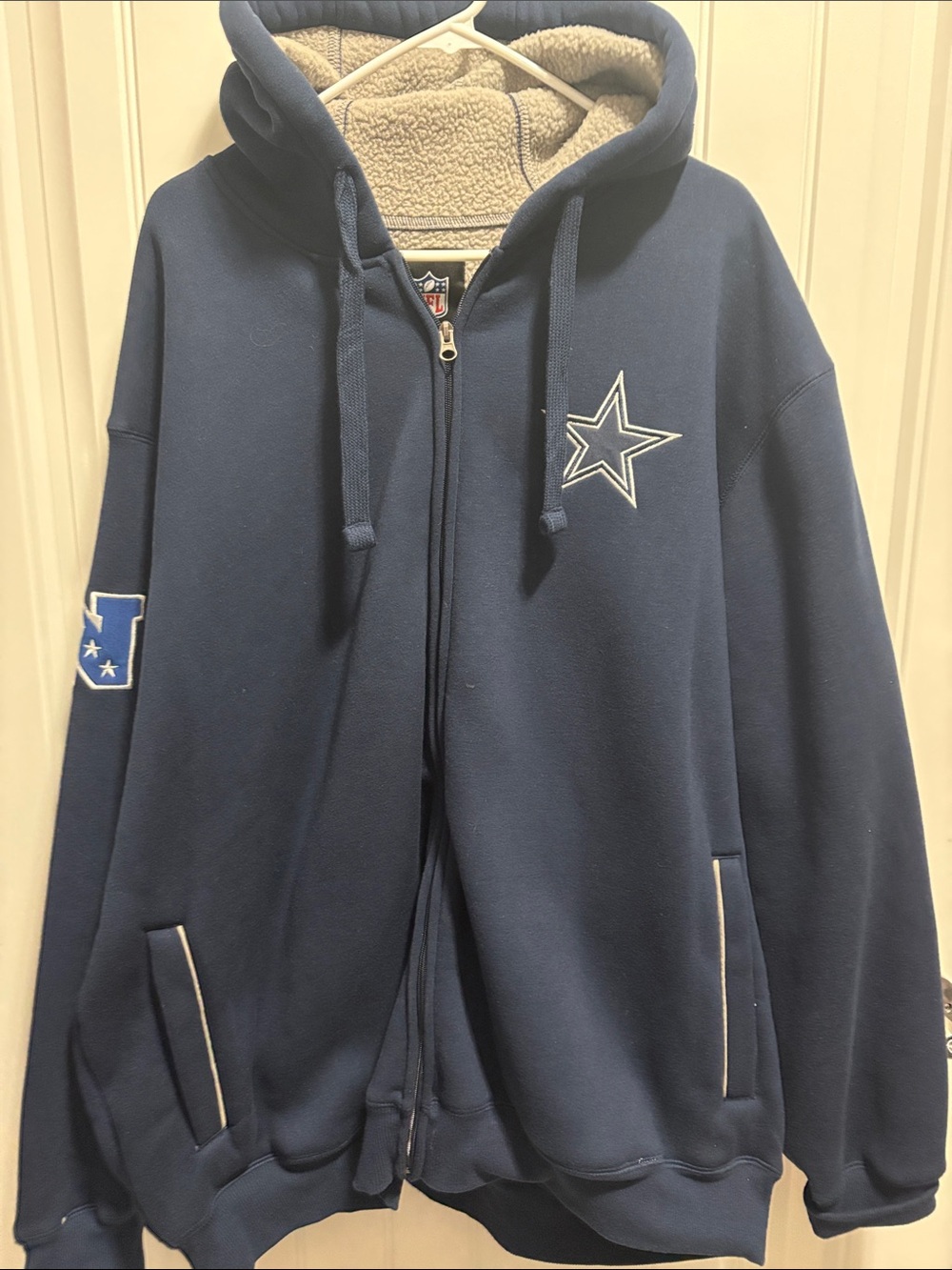 Dallas Cowboys NFL 3XL Sherpa Lined Hooded Jacket NWT